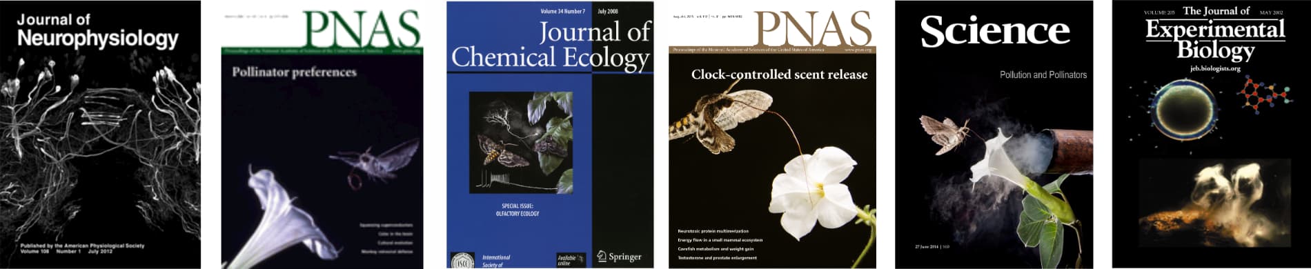 Examples of journals we publish in: Journal of Neurophysiology, PNAS, Journal of Chemical Ecology, Science, Experimental Biology